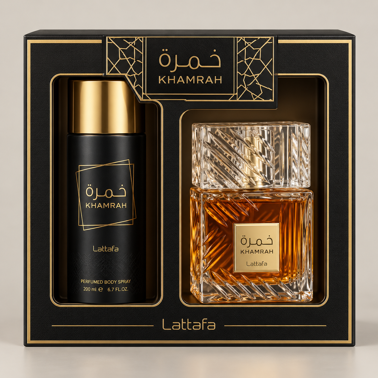 Khamrah Men 2-Piece Gift Set – 3.4 oz EDP + 6.76 oz Body Spray